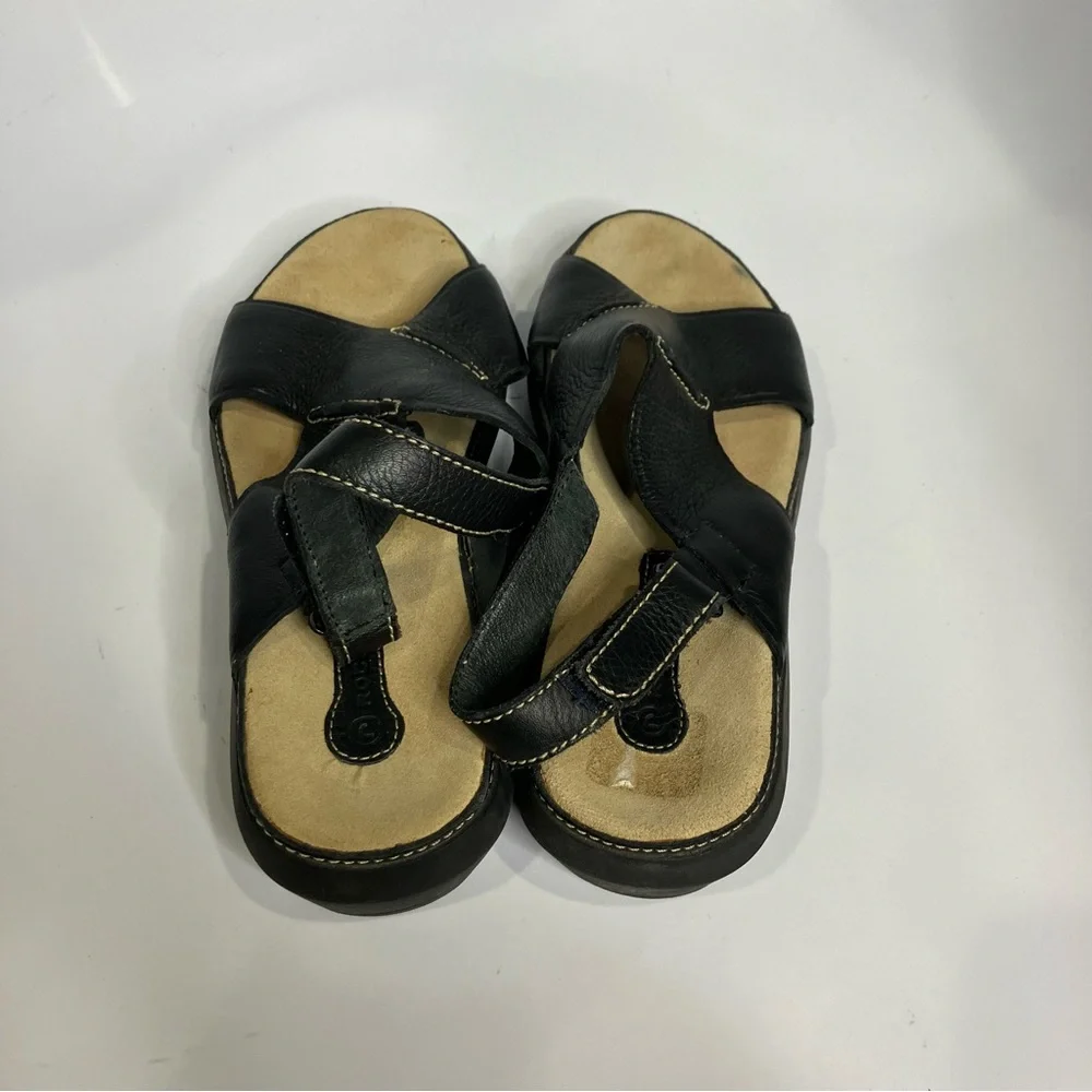 Rockport‎ black leather cross cross sandals adjustable back strap women’s size 7